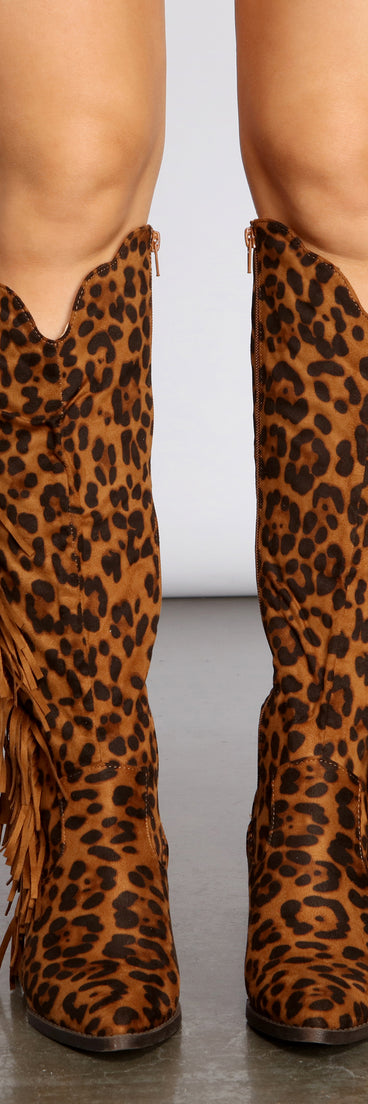 Scoot N' Boogey Fringe Leopard Cowboy Boots are chic ladies' shoes to complete your best 2023 outfits. They come in a variety of trendy women's shoe styles like platforms and dressy low-heels, & are available in wide widths for better comfort.