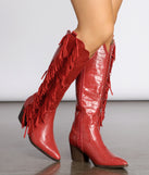 Scoot N' Boogey Fringe Red Cowboy Boots is a trendy pick to create 2023 concert outfits, festival dresses, outfits for raves, or to complete your best party outfits or clubwear!