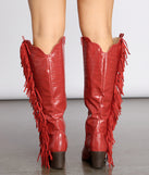 Scoot N' Boogey Fringe Red Cowboy Boots are chic ladies' shoes to complete your best 2023 outfits. They come in a variety of trendy women's shoe styles like platforms and dressy low-heels, & are available in wide widths for better comfort.