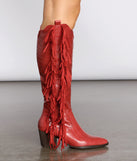 Scoot N' Boogey Fringe Red Cowboy Boots is a trendy pick to create 2023 concert outfits, festival dresses, outfits for raves, or to complete your best party outfits or clubwear!