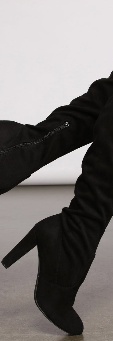 A Chic Vibe Over The Knee Block Heeled Boots are chic ladies' shoes to complete your best 2023 outfits. They come in a variety of trendy women's shoe styles like platforms and dressy low-heels, & are available in wide widths for better comfort.