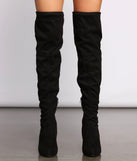A Chic Vibe Over The Knee Block Heeled Boots are chic ladies' shoes to complete your best 2023 outfits. They come in a variety of trendy women's shoe styles like platforms and dressy low-heels, & are available in wide widths for better comfort.