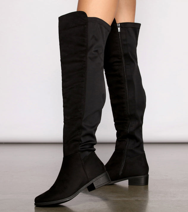 Here For It Over The Knee Flat Boots are chic ladies' shoes to complete your best 2023 outfits. They come in a variety of trendy women's shoe styles like platforms and dressy low-heels, & are available in wide widths for better comfort.