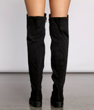Here For It Over The Knee Flat Boots are chic ladies' shoes to complete your best 2023 outfits. They come in a variety of trendy women's shoe styles like platforms and dressy low-heels, & are available in wide widths for better comfort.