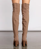 50 and 50 Thigh High Faux Suede and Knit Boots are chic ladies' shoes to complete your best 2023 outfits. They come in a variety of trendy women's shoe styles like platforms and dressy low-heels, & are available in wide widths for better comfort.