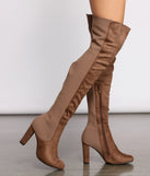 50 and 50 Thigh High Faux Suede and Knit Boots are chic ladies' shoes to complete your best 2023 outfits. They come in a variety of trendy women's shoe styles like platforms and dressy low-heels, & are available in wide widths for better comfort.