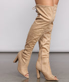 Over The Knee Open Toe Block Heeled Boots are chic ladies' shoes to complete your best 2023 outfits. They come in a variety of trendy women's shoe styles like platforms and dressy low-heels, & are available in wide widths for better comfort.