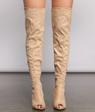 Over The Knee Open Toe Block Heeled Boots are chic ladies' shoes to complete your best 2023 outfits. They come in a variety of trendy women's shoe styles like platforms and dressy low-heels, & are available in wide widths for better comfort.