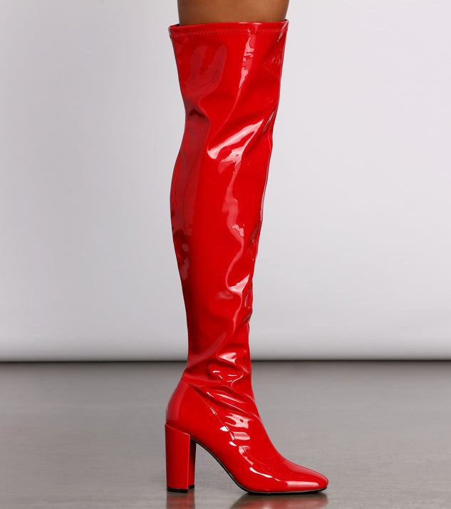 Bring The Heat Patent PU Thigh-High Boots & Windsor