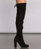 Over The Knee Faux Suede Block Heeled Boots are chic ladies' shoes to complete your best 2023 outfits. They come in a variety of trendy women's shoe styles like platforms and dressy low-heels, & are available in wide widths for better comfort.