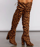 Fierce Fashionista Over The Knee Block Heel Boots are chic ladies' shoes to complete your best 2023 outfits. They come in a variety of trendy women's shoe styles like platforms and dressy low-heels, & are available in wide widths for better comfort.