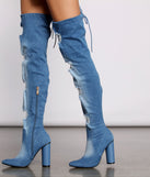 Denim Diva Over The Knee Block Heeled Boots are chic ladies' shoes to complete your best 2023 outfits. They come in a variety of trendy women's shoe styles like platforms and dressy low-heels, & are available in wide widths for better comfort.