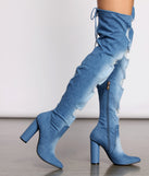 Denim Diva Over The Knee Block Heeled Boots are chic ladies' shoes to complete your best 2023 outfits. They come in a variety of trendy women's shoe styles like platforms and dressy low-heels, & are available in wide widths for better comfort.