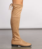 Faux Suede Over The Knee Flat Heel Boots are chic ladies' shoes to complete your best 2023 outfits. They come in a variety of trendy women's shoe styles like platforms and dressy low-heels, & are available in wide widths for better comfort.
