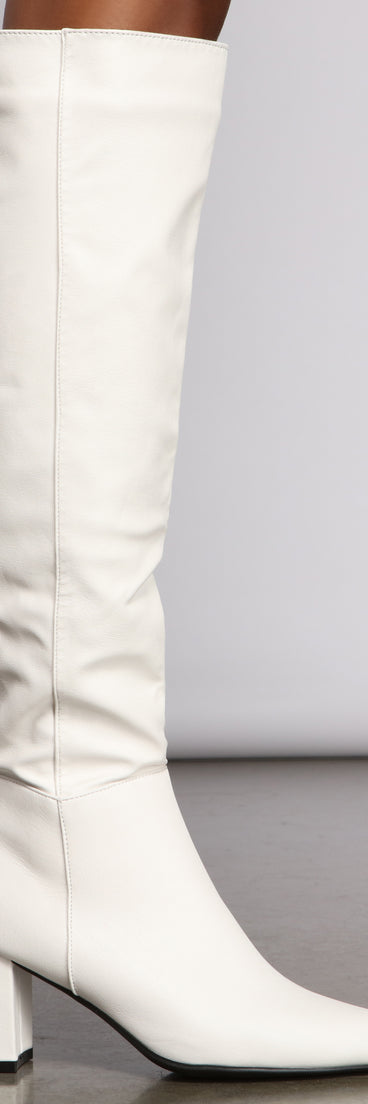 Lead The Way Faux Leather Over The Knee Boots are chic ladies' shoes to complete your best 2023 outfits. They come in a variety of trendy women's shoe styles like platforms and dressy low-heels, & are available in wide widths for better comfort.