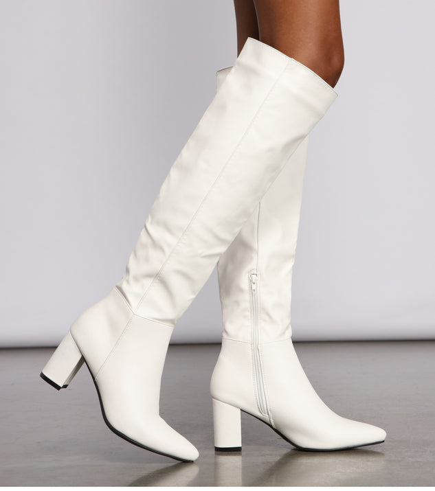 【Anyone more】Rear White Midi Boots Amazon.com | SBGMoSJ Black Knee High Boots for Women Low