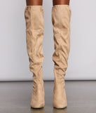 Faux Suede Over The Knee Block Heel Boots are chic ladies' shoes to complete your best 2023 outfits. They come in a variety of trendy women's shoe styles like platforms and dressy low-heels, & are available in wide widths for better comfort.