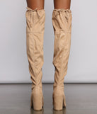 Faux Suede Over The Knee Block Heel Boots are chic ladies' shoes to complete your best 2023 outfits. They come in a variety of trendy women's shoe styles like platforms and dressy low-heels, & are available in wide widths for better comfort.