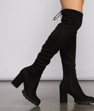 Faux Suede Over The Knee Lug Sole Boots are chic ladies' shoes to complete your best 2023 outfits. They come in a variety of trendy women's shoe styles like platforms and dressy low-heels, & are available in wide widths for better comfort.