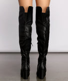 Sleek And Sassy Over The Knee Block Heeled Boots are chic ladies' shoes to complete your best 2023 outfits. They come in a variety of trendy women's shoe styles like platforms and dressy low-heels, & are available in wide widths for better comfort.