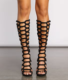 Chic Caged Below The Knee Stiletto Boots are chic ladies' shoes to complete your best 2023 outfits. They come in a variety of trendy women's shoe styles like platforms and dressy low-heels, & are available in wide widths for better comfort.