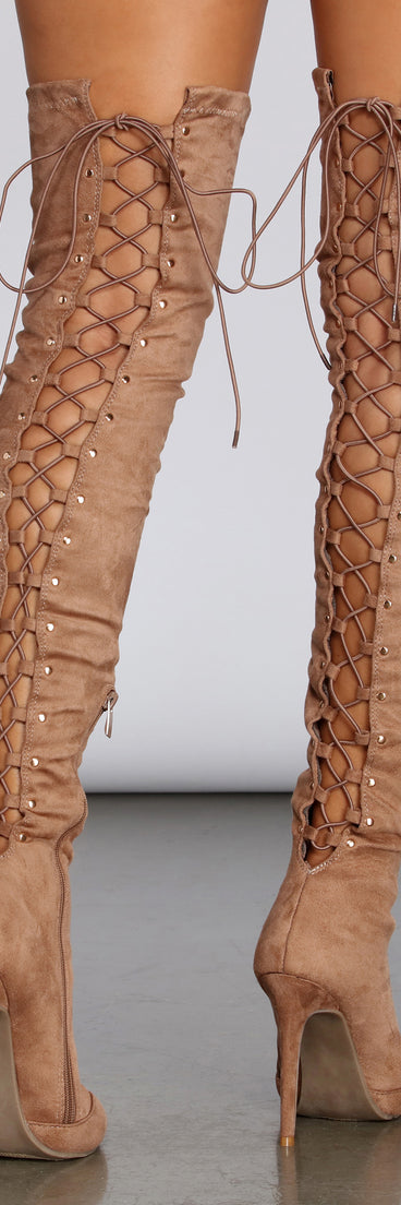 Lace Back Stiletto Boots are chic ladies' shoes to complete your best 2023 outfits. They come in a variety of trendy women's shoe styles like platforms and dressy low-heels, & are available in wide widths for better comfort.