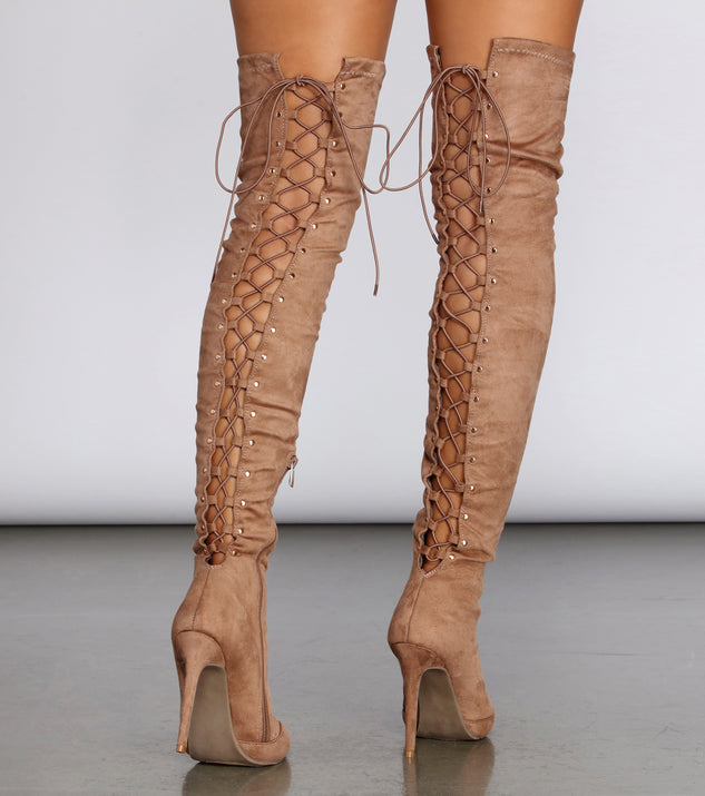 Lace Back Stiletto Boots are chic ladies' shoes to complete your best 2023 outfits. They come in a variety of trendy women's shoe styles like platforms and dressy low-heels, & are available in wide widths for better comfort.