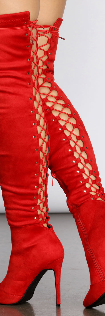 Lace Up Glamour Stiletto Boots are chic ladies' shoes to complete your best 2023 outfits. They come in a variety of trendy women's shoe styles like platforms and dressy low-heels, & are available in wide widths for better comfort.