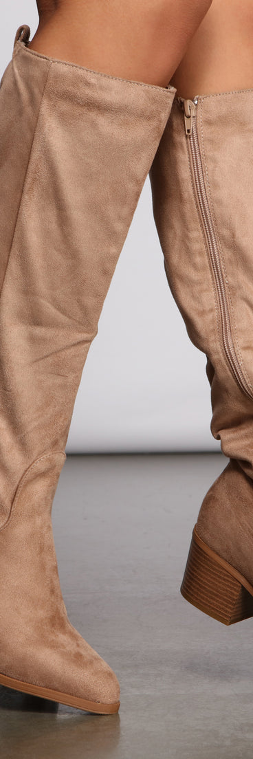 Fall For Faux Suede Stacked Heel Boots are chic ladies' shoes to complete your best 2023 outfits. They come in a variety of trendy women's shoe styles like platforms and dressy low-heels, & are available in wide widths for better comfort.