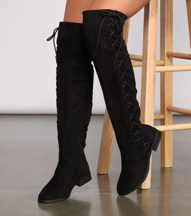 Stylish Lace-Up Over The Knee Boots are chic ladies' shoes to complete your best 2023 outfits. They come in a variety of trendy women's shoe styles like platforms and dressy low-heels, & are available in wide widths for better comfort.