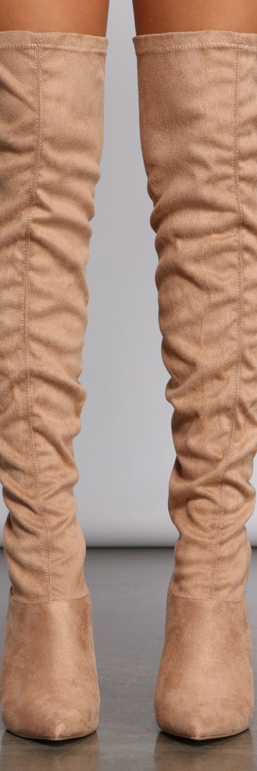 Faux Suede Pointed Toe Block Heel Boots are chic ladies' shoes to complete your best 2023 outfits. They come in a variety of trendy women's shoe styles like platforms and dressy low-heels, & are available in wide widths for better comfort.