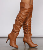 Faux Leather Ruched Stiletto Boots are chic ladies' shoes to complete your best 2023 outfits. They come in a variety of trendy women's shoe styles like platforms and dressy low-heels, & are available in wide widths for better comfort.