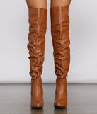 Faux Leather Ruched Stiletto Boots are chic ladies' shoes to complete your best 2023 outfits. They come in a variety of trendy women's shoe styles like platforms and dressy low-heels, & are available in wide widths for better comfort.