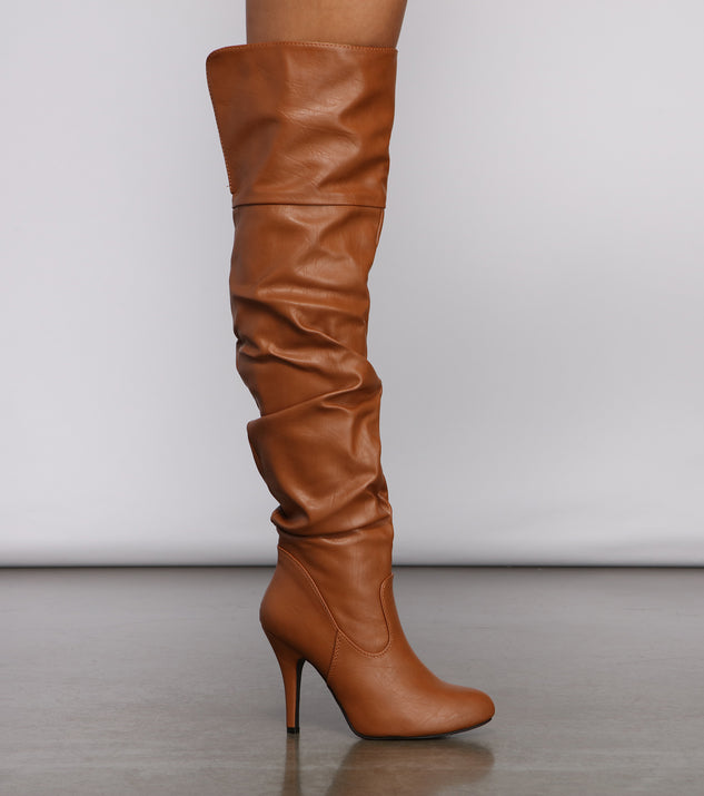 Faux Leather Ruched Stiletto Boots are chic ladies' shoes to complete your best 2023 outfits. They come in a variety of trendy women's shoe styles like platforms and dressy low-heels, & are available in wide widths for better comfort.