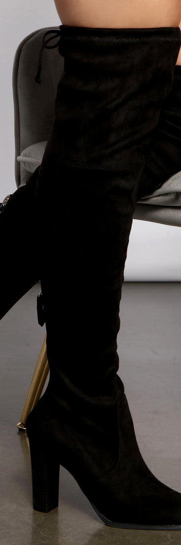 Trend Alert Over the Knee Faux Suede Boots are chic ladies' shoes to complete your best 2023 outfits. They come in a variety of trendy women's shoe styles like platforms and dressy low-heels, & are available in wide widths for better comfort.