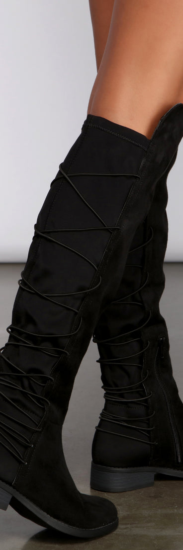 In the Details 50/50 Lace Back Boots are chic ladies' shoes to complete your best 2023 outfits. They come in a variety of trendy women's shoe styles like platforms and dressy low-heels, & are available in wide widths for better comfort.