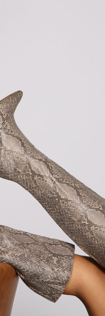 Stylish Vixen Snake Print Stiletto Heel Boots are chic ladies' shoes to complete your best 2023 outfits. They come in a variety of trendy women's shoe styles like platforms and dressy low-heels, & are available in wide widths for better comfort.