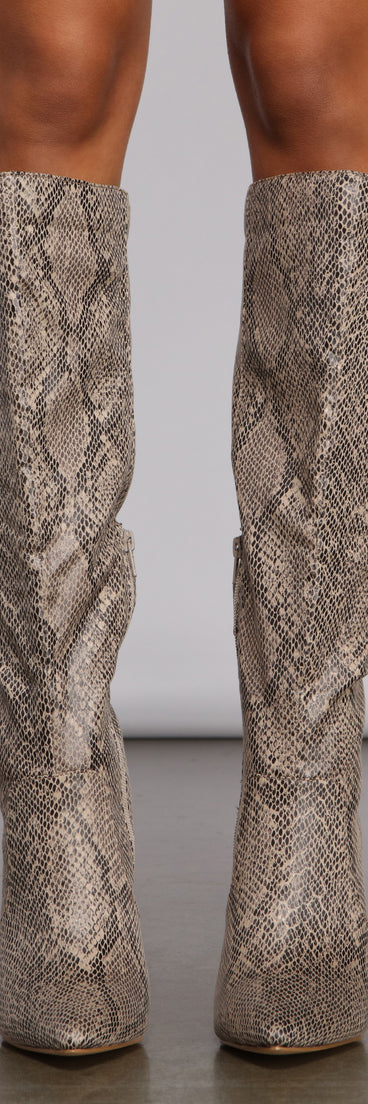 Stylish Vixen Snake Print Stiletto Heel Boots are chic ladies' shoes to complete your best 2023 outfits. They come in a variety of trendy women's shoe styles like platforms and dressy low-heels, & are available in wide widths for better comfort.