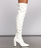 Level Up Faux Patent Leather Thigh High Boots are chic ladies' shoes to complete your best 2023 outfits. They come in a variety of trendy women's shoe styles like platforms and dressy low-heels, & are available in wide widths for better comfort.