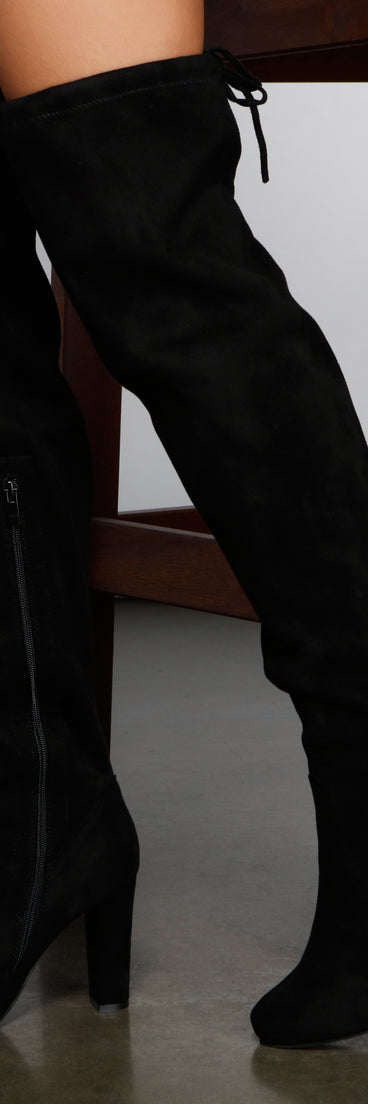 Essential Over The Knee Faux Suede Boots is a trendy pick to create 2023 concert outfits, festival dresses, outfits for raves, or to complete your best party outfits or clubwear!