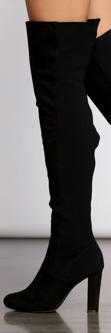 50/50 Trendy Stunner Over The Knee Boots are chic ladies' shoes to complete your best 2023 outfits. They come in a variety of trendy women's shoe styles like platforms and dressy low-heels, & are available in wide widths for better comfort.