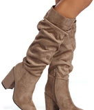 Smooth And Slouched Faux Suede Boots for 2022 festival outfits, festival dress, outfits for raves, concert outfits, and/or club outfits