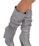Glitter Glam Slouched Boots are chic ladies' shoes to complete your best 2023 outfits. They come in a variety of trendy women's shoe styles like platforms and dressy low-heels, & are available in wide widths for better comfort.