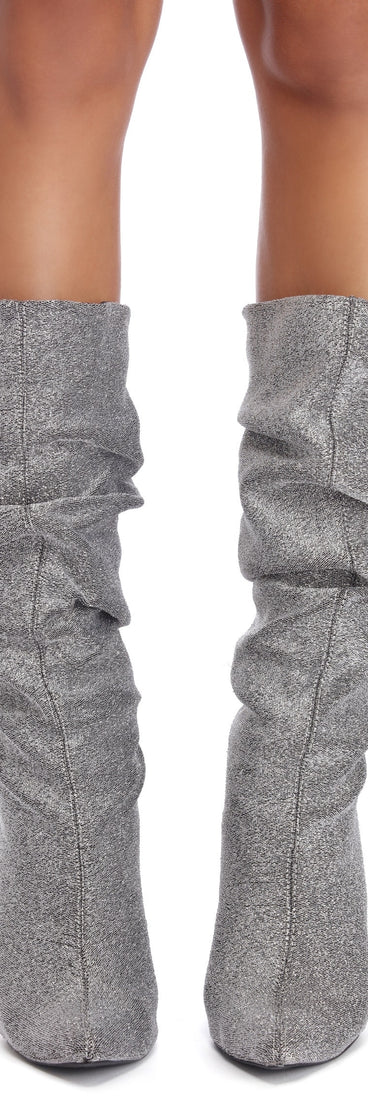 Glitter Glam Slouched Boots are chic ladies' shoes to complete your best 2023 outfits. They come in a variety of trendy women's shoe styles like platforms and dressy low-heels, & are available in wide widths for better comfort.