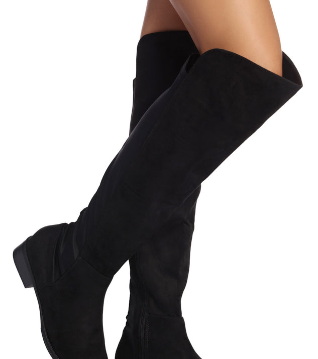 Faux Suede Over The Knee Boots for 2022 festival outfits, festival dress, outfits for raves, concert outfits, and/or club outfits