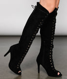 Step Out And Slay Knee-High Stiletto Boots is a trendy pick to create 2023 concert outfits, festival dresses, outfits for raves, or to complete your best party outfits or clubwear!