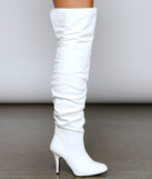 Walk It Out Scunched Over-The-Knee Boots are chic ladies' shoes to complete your best 2023 outfits. They come in a variety of trendy women's shoe styles like platforms and dressy low-heels, & are available in wide widths for better comfort.