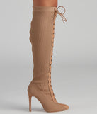 Elevated And Trendy Lace-Up Stiletto Boots is a trendy pick to create 2023 concert outfits, festival dresses, outfits for raves, or to complete your best party outfits or clubwear!