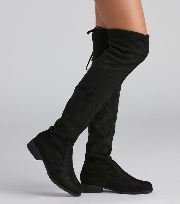 Stylish Staple Over-The-Knee Boots is a trendy pick to create 2023 concert outfits, festival dresses, outfits for raves, or to complete your best party outfits or clubwear!