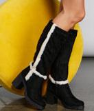 Chic And Cozy Sherpa Detailed Boots are chic ladies' shoes to complete your best 2023 outfits. They come in a variety of trendy women's shoe styles like platforms and dressy low-heels, & are available in wide widths for better comfort.